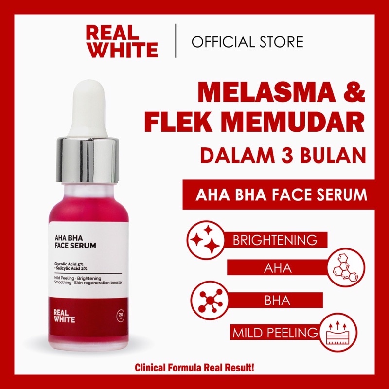 Real White 100% Original Niacinamide Brightening Face serum, Alpha Arbutin Serum Aha bha peeling toner dan serum, night cream collagen vit c day cream intensive repair eye cream toner face wash body realwhite retinol ceramide drying mini underarm