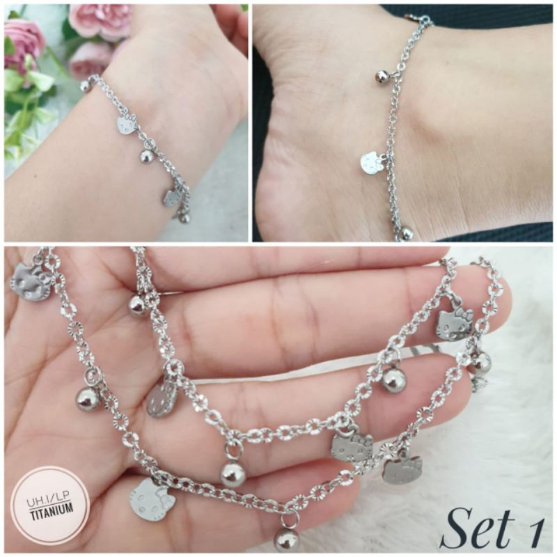 Set Titanium Gelang Tangan dan Kaki SULI015001