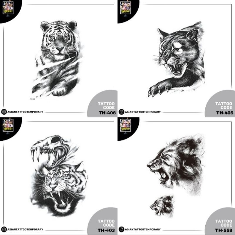 Tatto temporer GAMBAR MACAN / tato kulit / tato anti air MACAN SINGA BEST TATO STIKER TATO TEMPORER