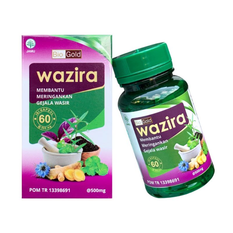 WAZIRA Obat herbal meringankan gejala wasir, ambeien susah bab asli 60 kapsul