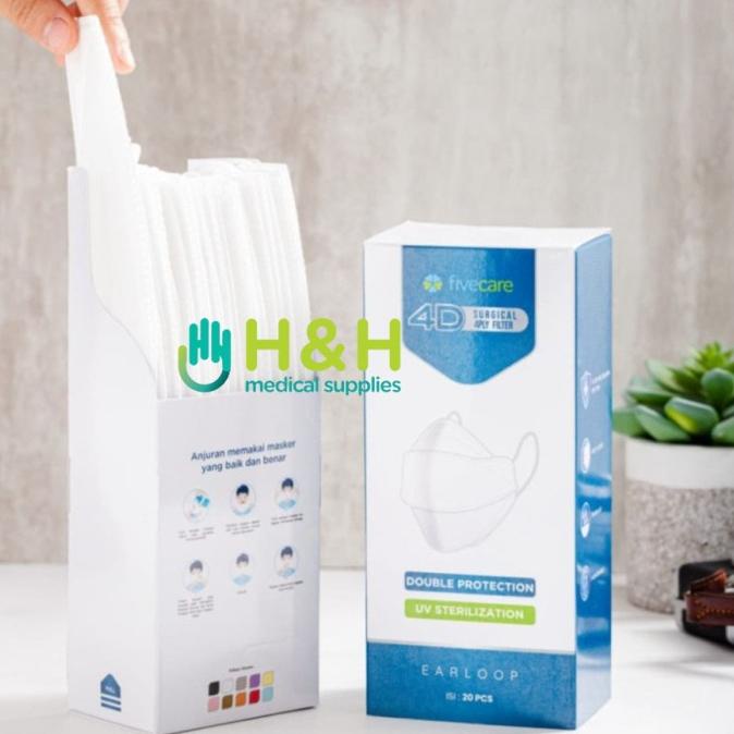 Masker Earloop 4ply Five Care 20 PC/Masker Earloop 4D Five care 20 PCS