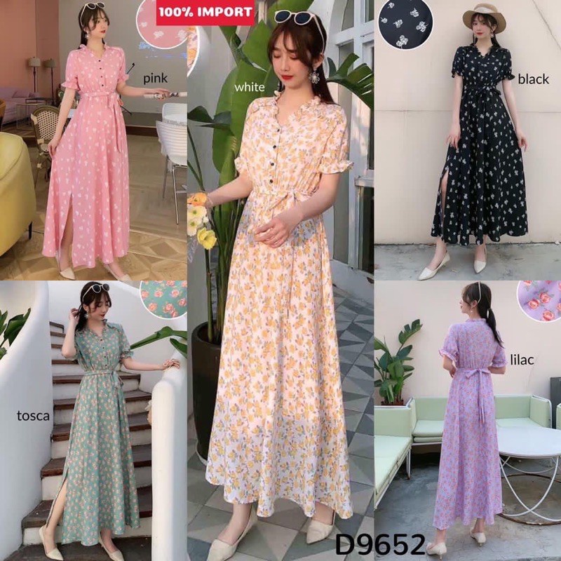 Baju Import Wanita TERMURAH Floral Ruffle Dress D9652