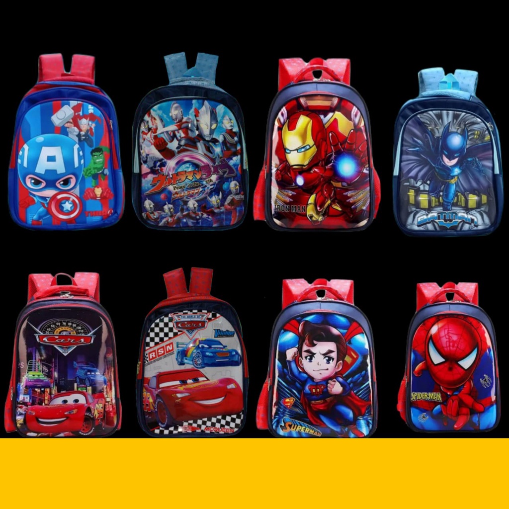 Tas Sekolah Anak Laki Laki . Tas Ransel Anak Laki Laki Karakter Superhero . Tas Anak Laki