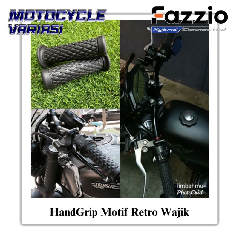 Handgrip Retro Wajik Fazzio Vario 160 Vespa Scoopy Bahan Tebal Empuk