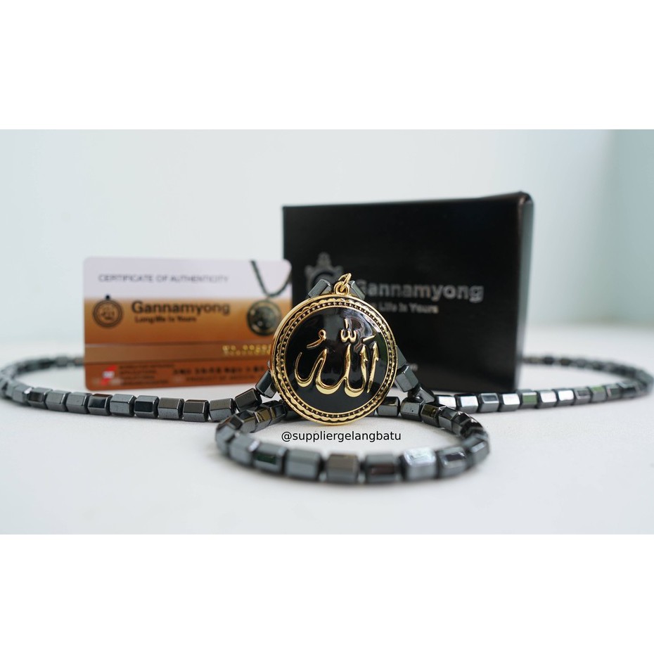 PROMO Kalung magnetic LAFAZ ARAB HITAM GOLD GANNAMYONG sertifikat ktp