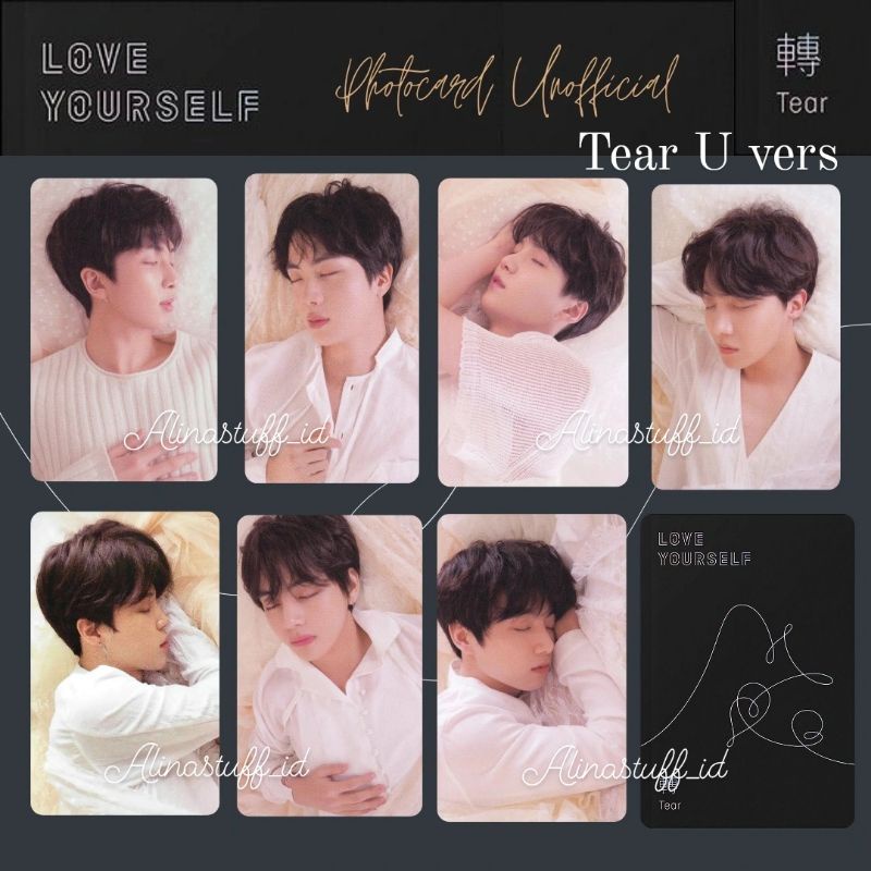 (ready stok) Photocard Unofficial BTS Tear U dan Tear Y version kpop