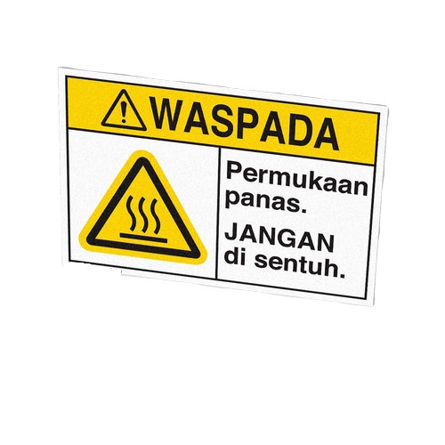 sign stiker waspada permukaan panas jangan di sentuh / rambu sticker