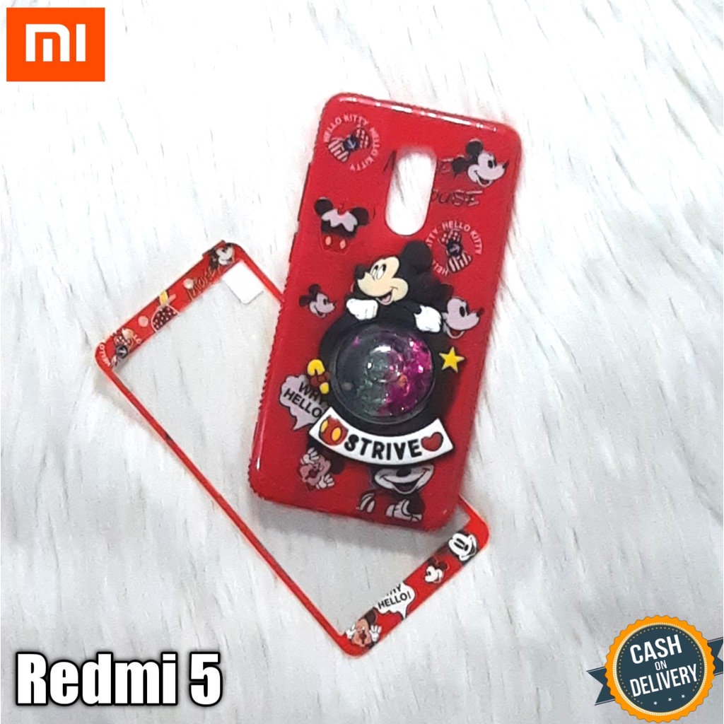 Case Hp Xiaomi Redmi 5 Softcase 360 Water Timbul + Tempered Glass