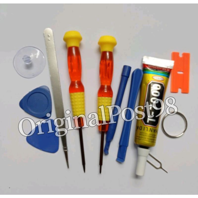 

Obeng Set Alat Reparasi Ponsel 10 in 1 + Lem T7000 15 ML Black