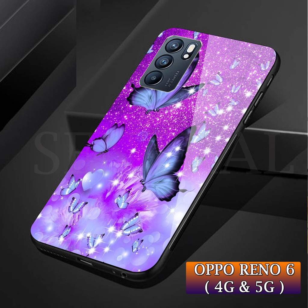 Softcase Glass Kaca OPPO RENO 6 (4G/5G) - Casing HP OPPO RENO 6 (4G/5G) [ S08 ].