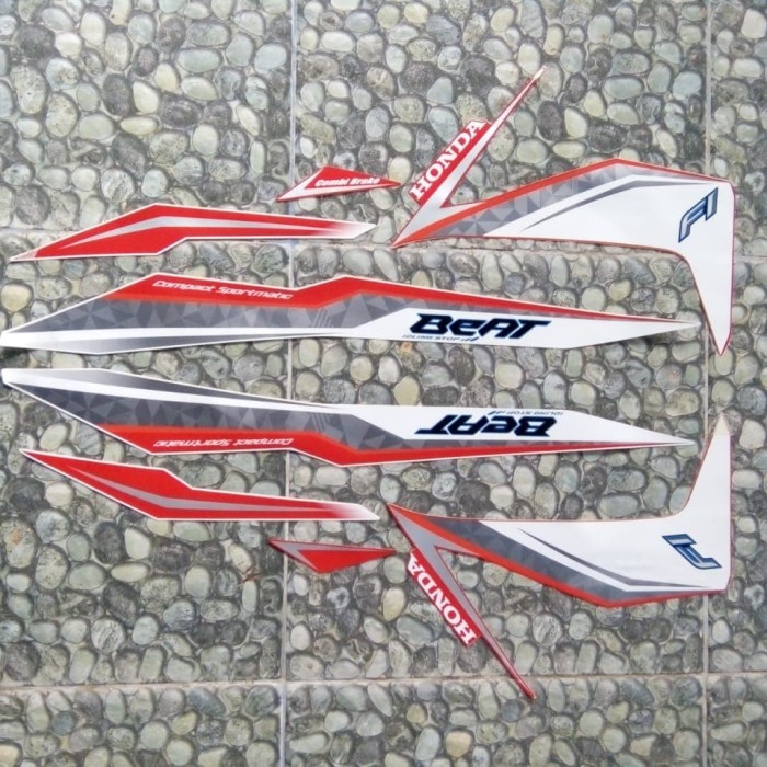 stiker striping Honda beat 2017 merah
