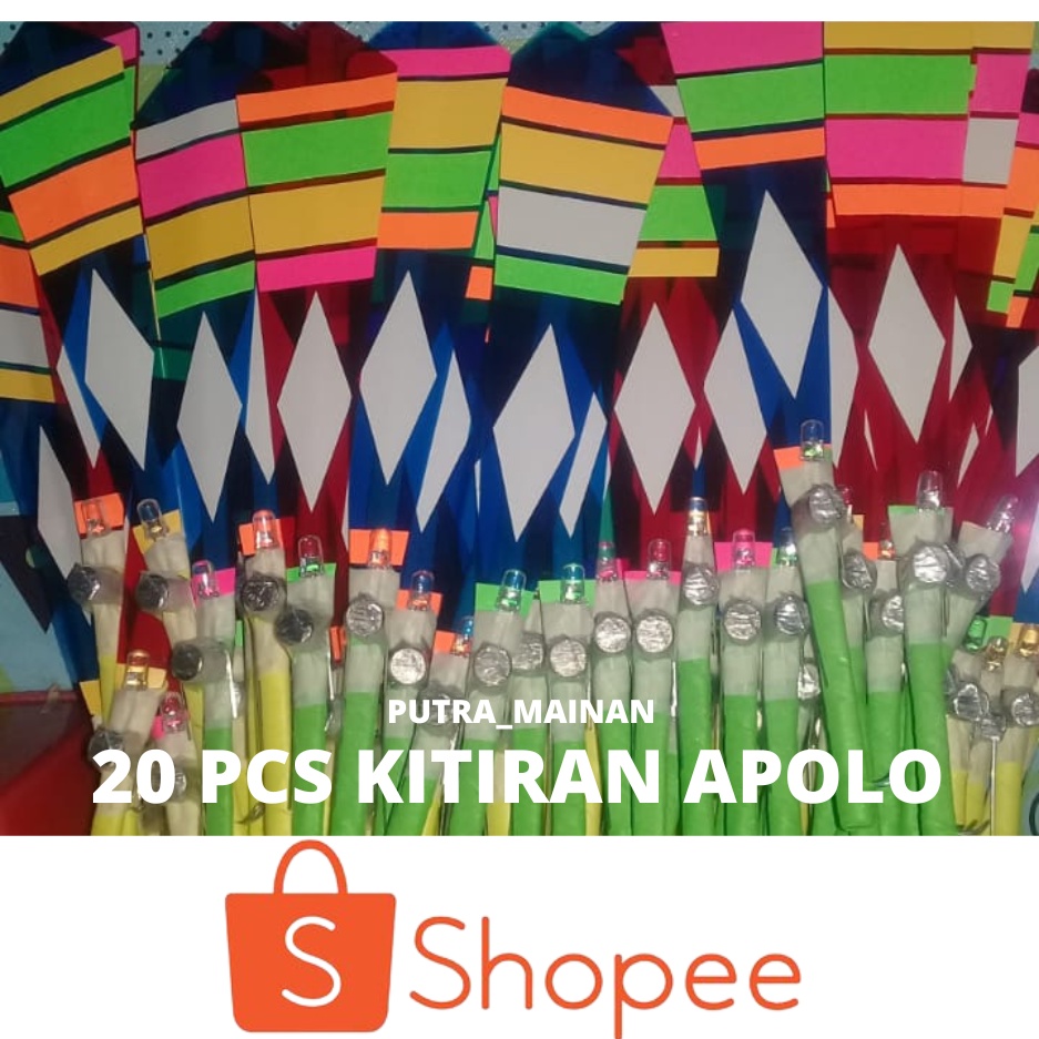 KITIRAN APOLO LED BALING BALING BALING TERBANG MIANAN ANAK BALING BALING MENYALA ISI [20PCS]