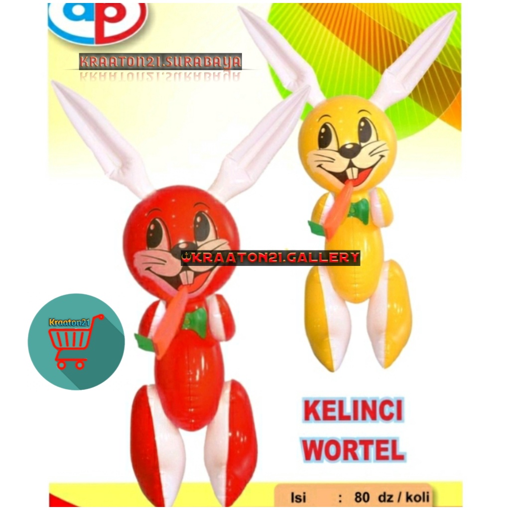Balon Karakter Kelinci Wortel / Balon Terbang Karakter Kelinci / Balon Gas / Balon Grosir