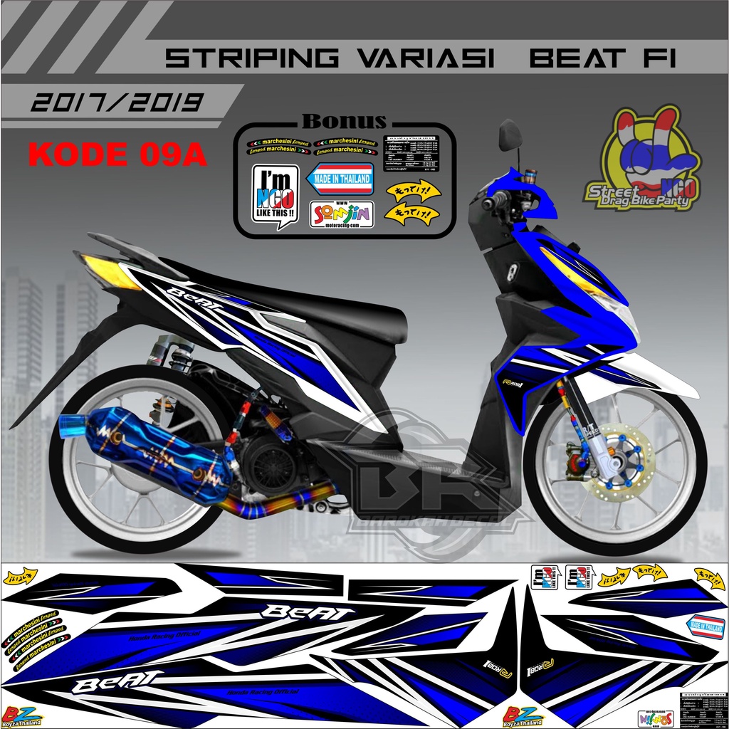 Striping Beat 2017-2019 Stiker Lis Motor Beat kode 09