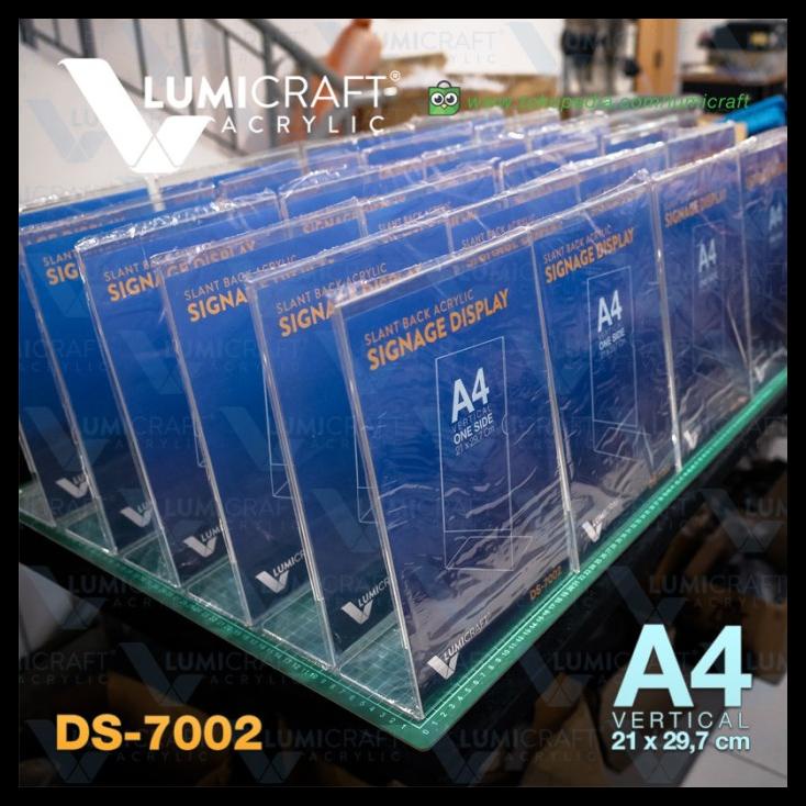 

TERBARU SIGNAGE DISPLAY/STAND ACRYLIC/AKRILIK SLANT BACK VERTIKAL - A4 1 SISI TERBARU