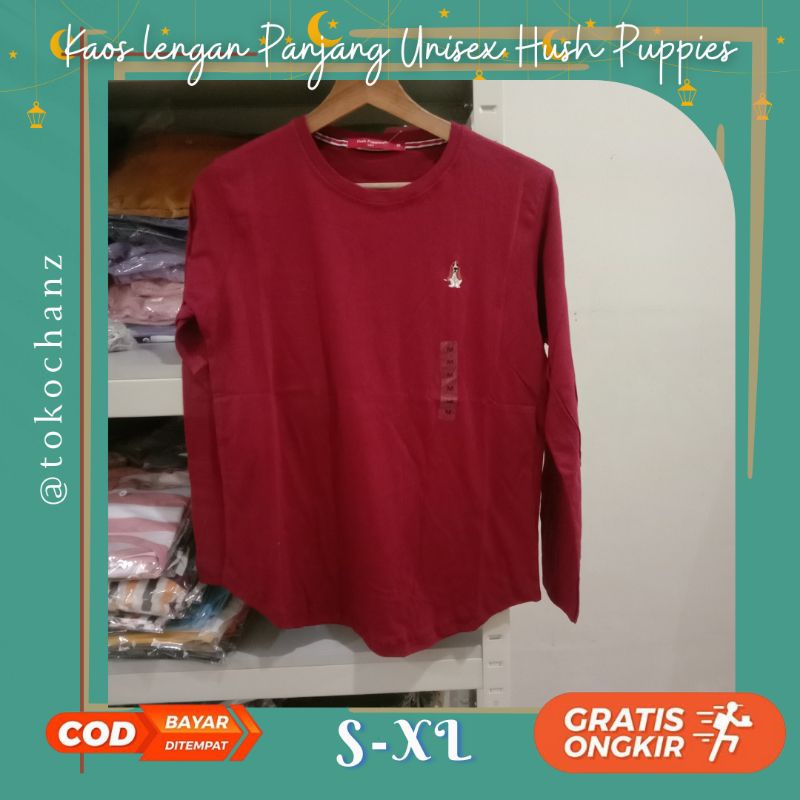 KAOS T SHIRT LENGAN PANJANG HUSH PUPPIES PRIA COWOK LAKI LAKI LONG SLEEVE WANITA PEREMPUAN CEWEK DEW