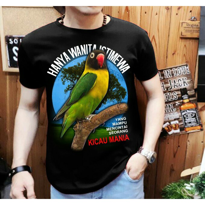 Shalch trendy Kaos distro pria Love Bird Wanita Istimewa