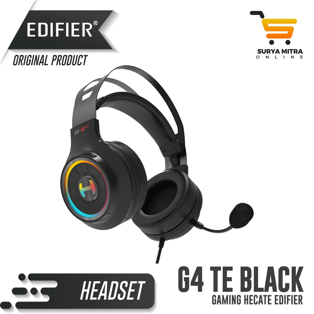 Headset Gaming Hecate Edifier G4 TE Black 7.1 Surround Sound RGB LED