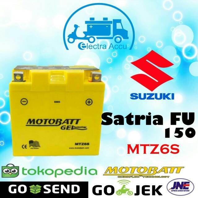 Aki motor Satria FU 150 motobatt MTZ6S Aki Gel ORIGINAL Original