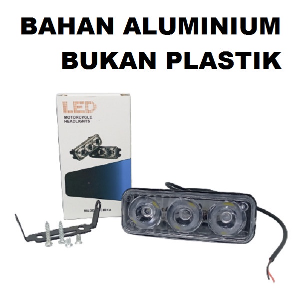 LAMPU TEMBAK LED E03 SOROT CREE 3 MATA 9 WATT MOTOR MOBIL E03R KABUT