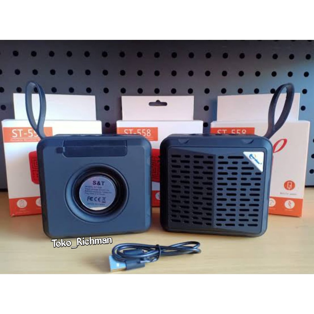 Speaker Wireless ST558 Buetooth Speaker Super Bass Speaker Box Kotak