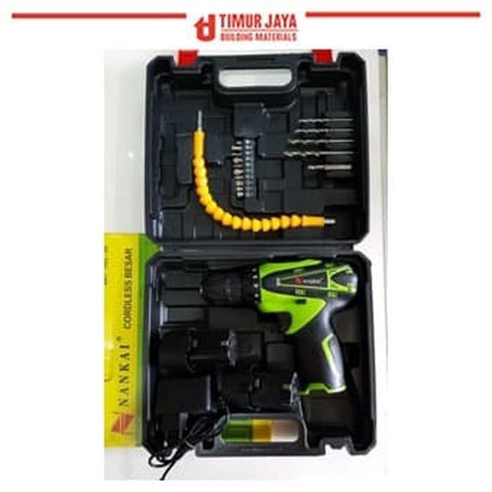 NANKAI 2 BATERAI Cordless Drill bor baterai 12 V