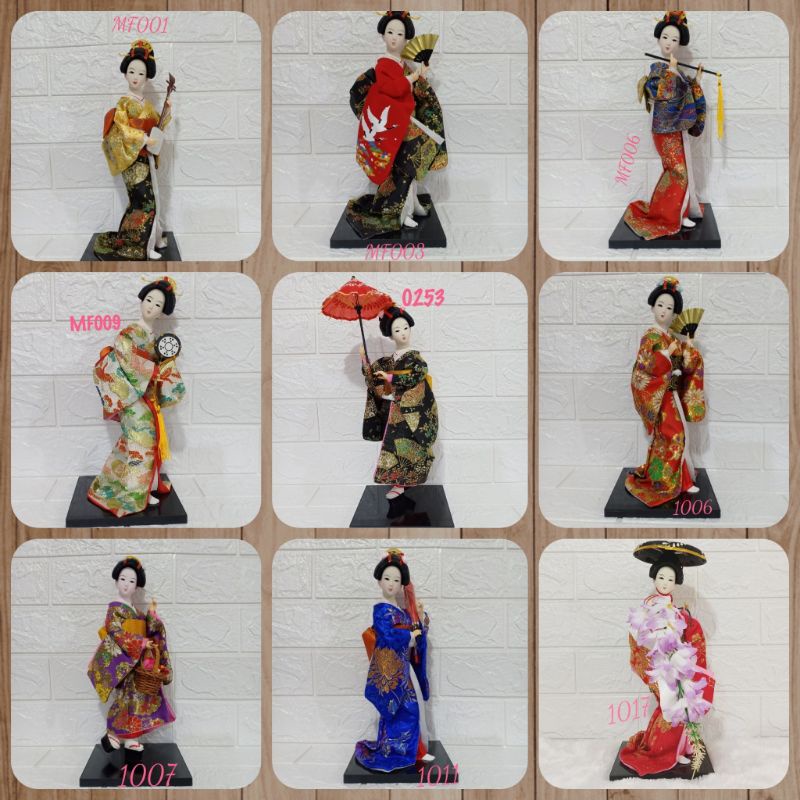 Boneka geisha jepang / geisha doll / hiasan boneka geisha