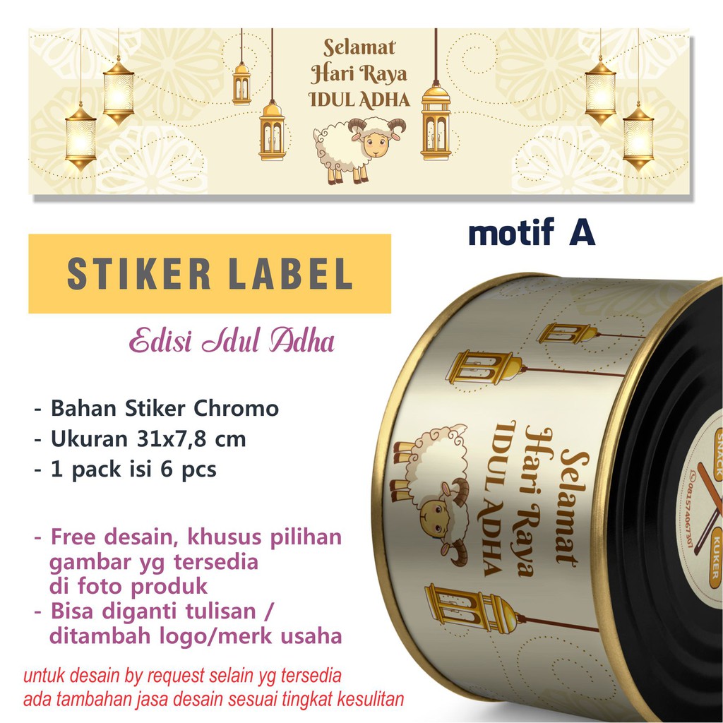 

Stiker label Chromo 31x7,8 cm label Toples, Kaleng Makanan Idul Adha
