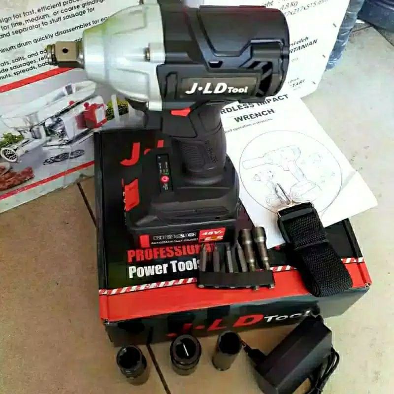 JLD TOOL IMPACT PEMBUKA DAN PENUTUP BAUT BAN bor baterai 1 (Kirim Ke luar pulau Chat dulu)