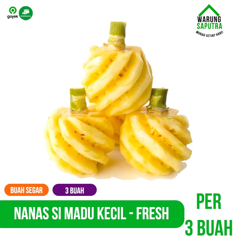

Nanas Si Madu Segar Manis Kupas Bersih Kecil Bandung 500g Isi 3