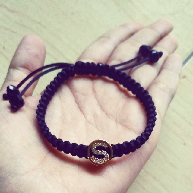 Gelang Tali Inisial Nama Mulya Silver Gelang Tali Serut