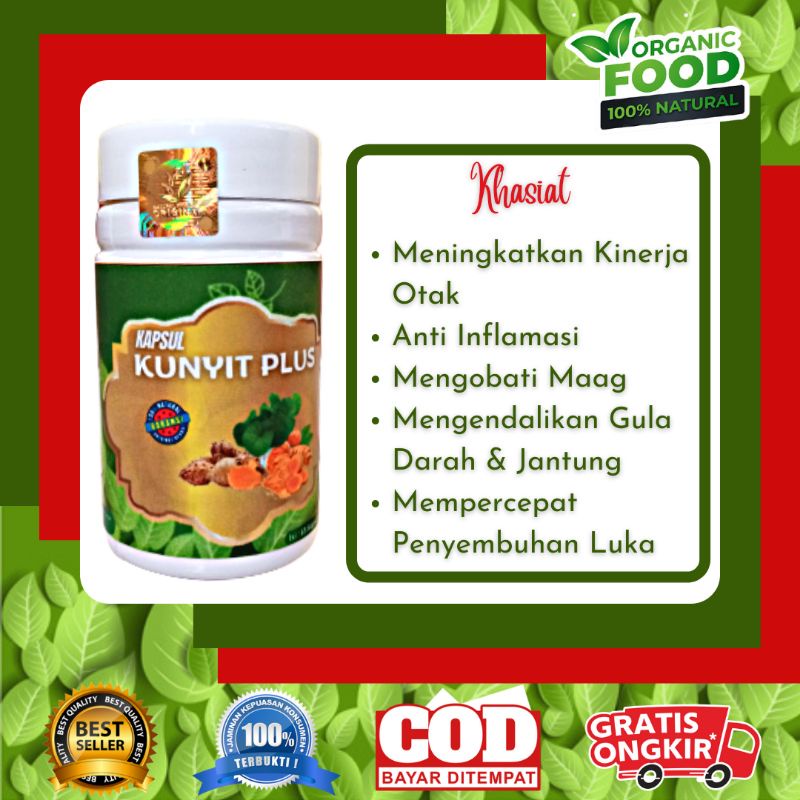 

Kapsul Herbal Kunyit Plus Obat Maag Alami