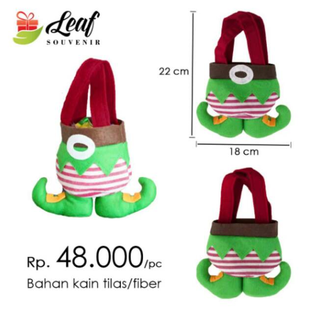 elf candy bag / souvenir bag / kado natal unik / dekorasi natal