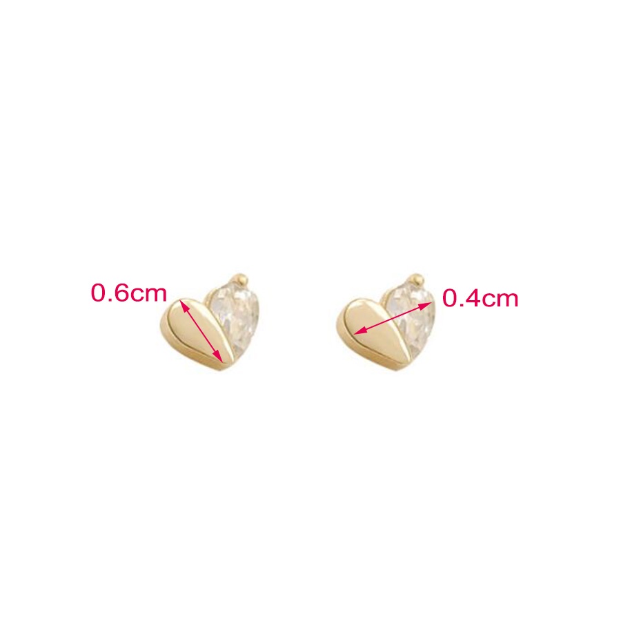 Anting Giwang Lapis Gold / Silver 925 Model Hati Dengan Kristal + Berlian Untuk Wanita