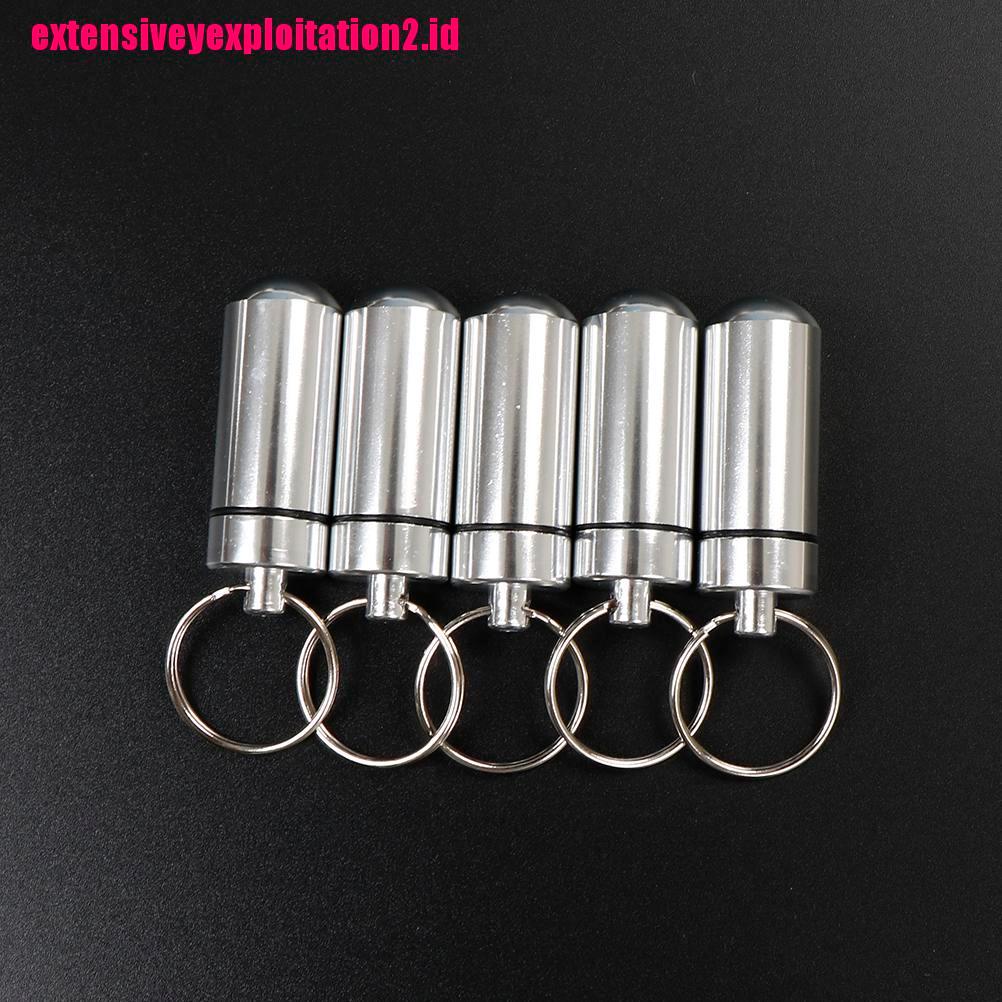 &lt; E2id &amp; &gt; 5pcs Kotak Obat Pil Bahan Aluminum Anti Air