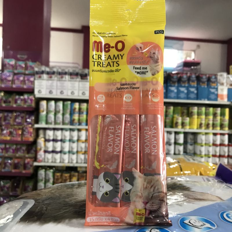 Me-o Creamy Snack Kucing 60gr Meo Liquid Cemilan Kucing - Salmon Flavour