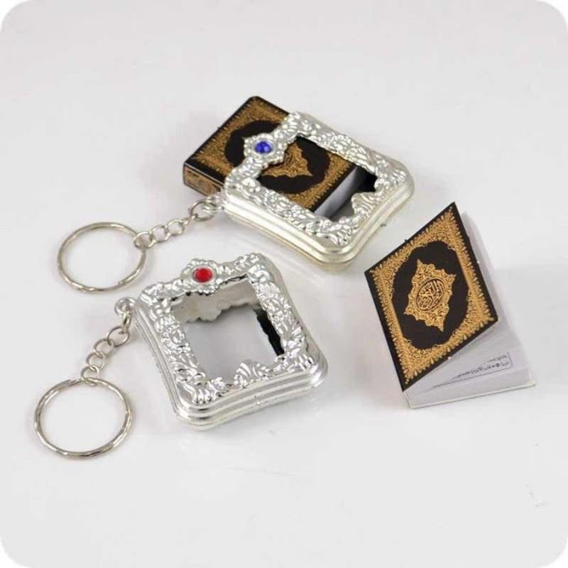 Gantungan Kunci Al-Qur'an Kecil - Ganci Alquran Mini Souvenir Unik Pernikahan Umroh Pengajian-Silver