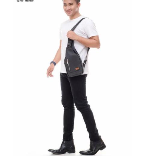 Sudah READY.. Waistbag Keenan by Biru Tsabita (Tas Cowok, untuk remaja dan pria dewasa)