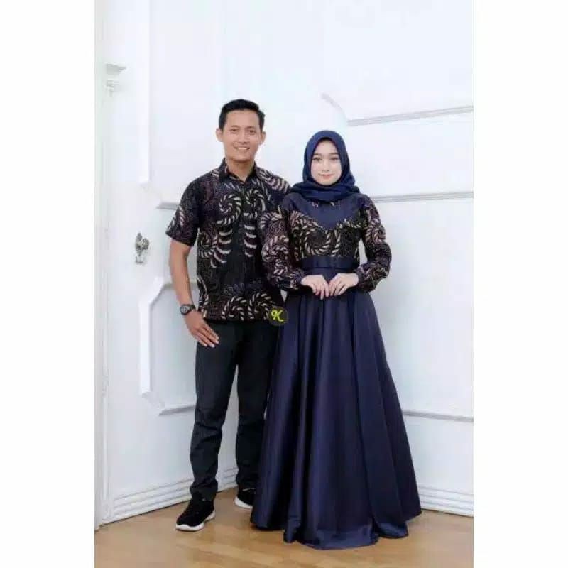 (COUPLE SPESIAL LEBARAN) GALERI BATIK - BATIK COUPLE AMORA MAXI | COUPLE DRESS KATUN VELVET | GAMIS BATIK | SARIMBIT