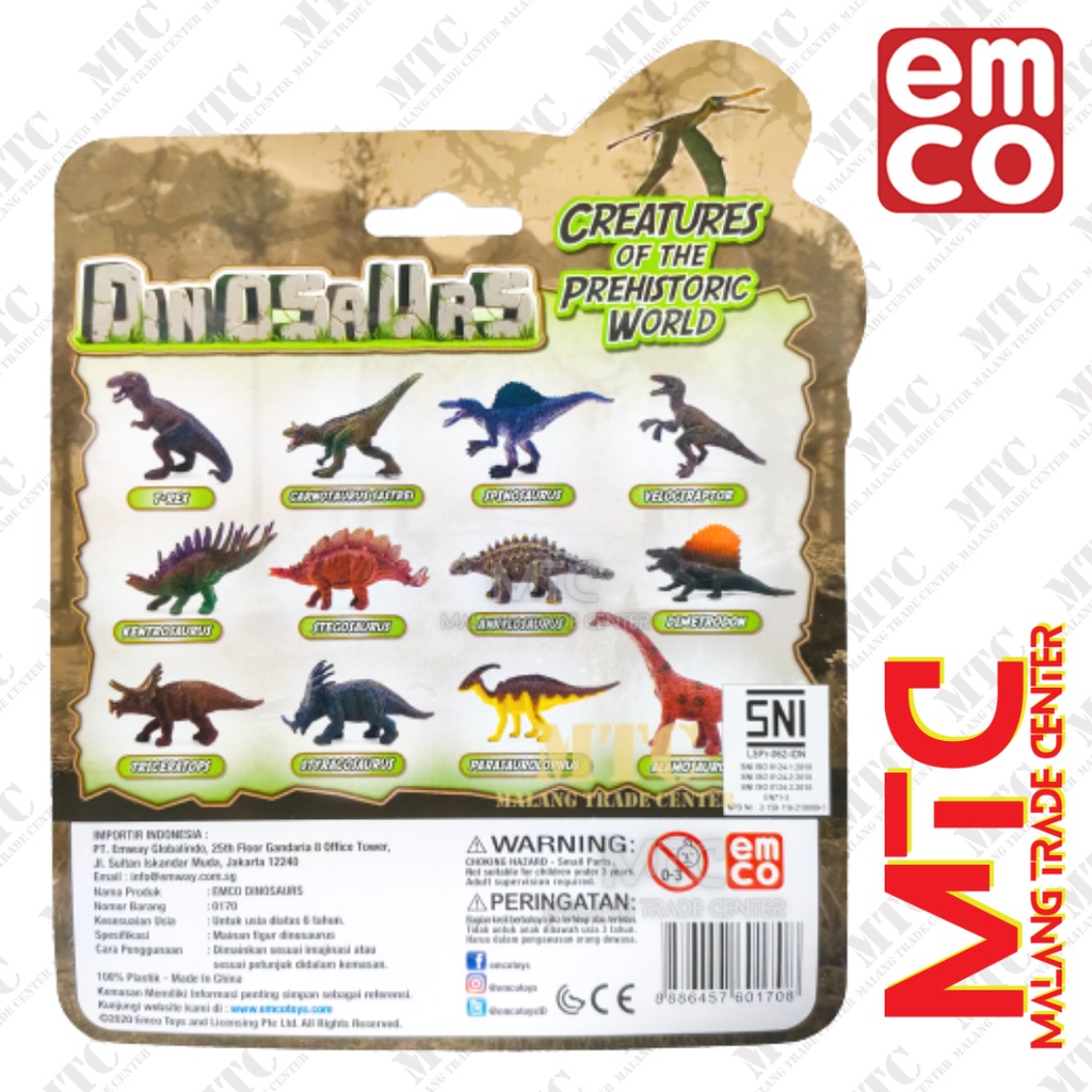 Emco Dinosaurs Action Figure Mainan Hewan Dinosaurus