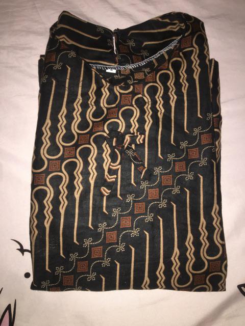 Atasan Batik Tunik Sogan Coklat M L Xl