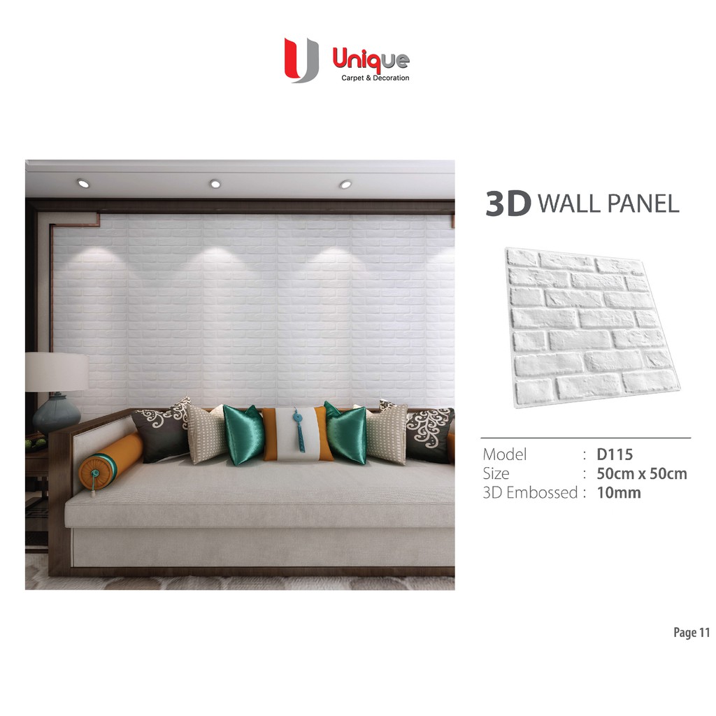 Wallpanel Dinding 3D Motif Batu Bata / Wall Panel Brick