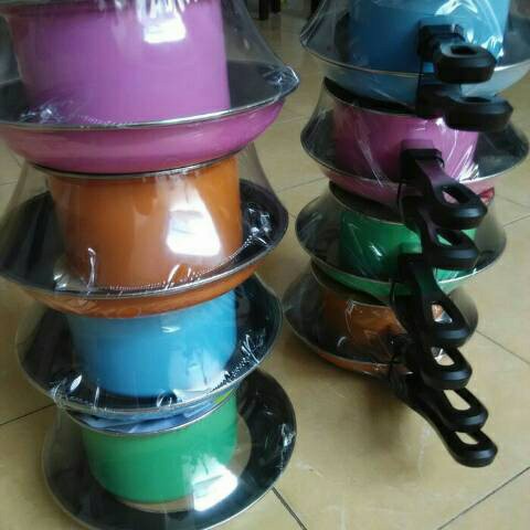 Maspion Pastela Set Milk Pan 14cm Frypan 20cm Panci Gagang Set 2pc