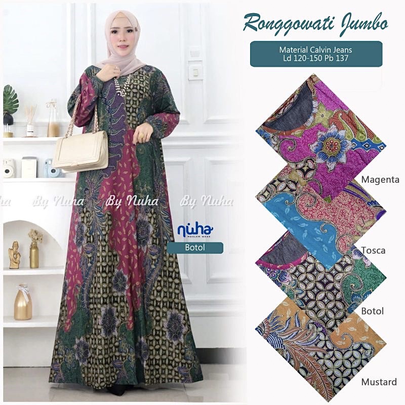 Ronggowati Jumbo - Gamis Calvin Jeans Terbaru LD110+ Jumbo / 023-6867