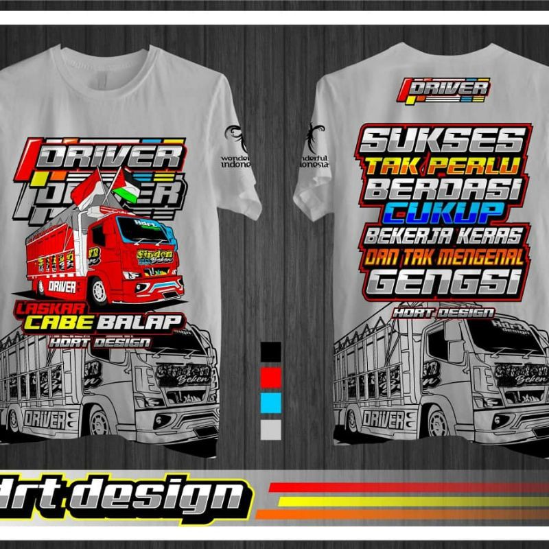 KAOS CABE BALAP||DRIVER POWER||PLASTISOL||PREMIUM||T-SHIRT ORIGINAL