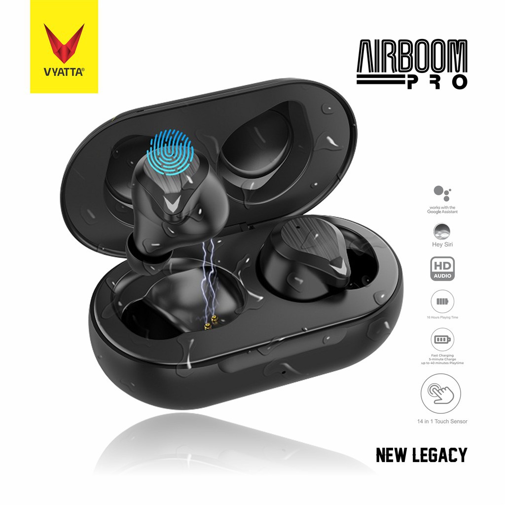 [SHOPEE 10RB] Vyatta Airboom Prime Tws Bluetooth Earphone Headset 5.0 - Ultra Bass