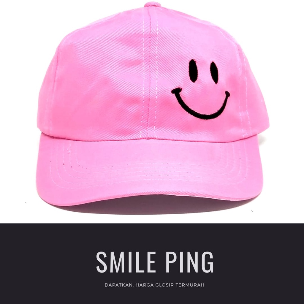 Termurah Topi baseball / garis tiga / challange / reclusive / kaktus / smile / pesawat kertas / yours / brotosaurus dino / daun kecil rasta / pohon kelapa  ring premium dan pertamax pria wanita kpop korea-smile ping
