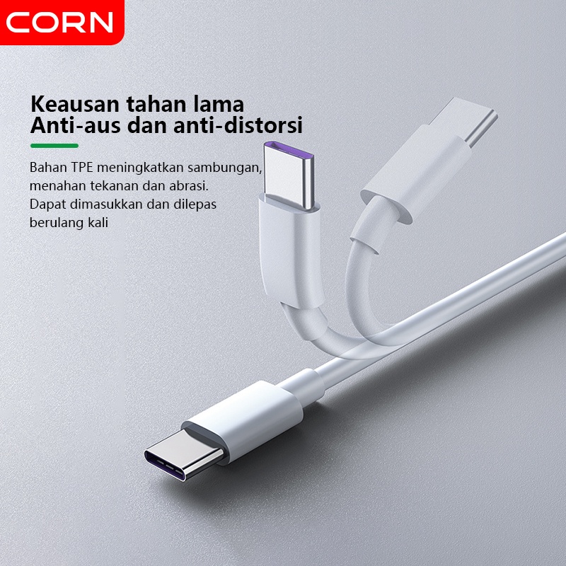 【Original】CORN Kabel Data 65W  Type-C to Type-C Fast Charge PD Quick Charge QC3.0A 1.2M TPE Kabel  untuk oppo vivo samsung
