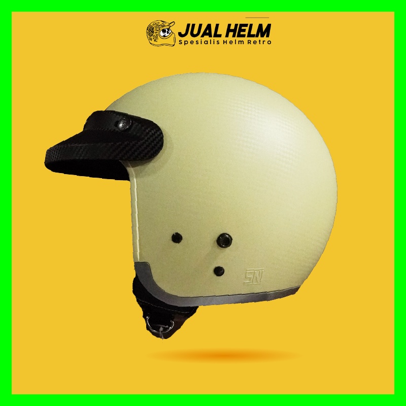 HELM INJAK CARBON 002 CREAM DOFF