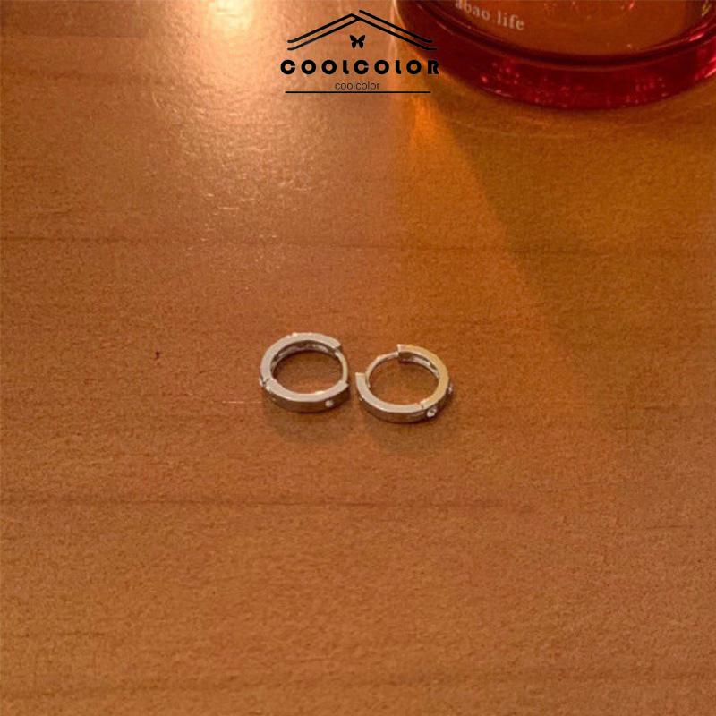 COD❤️1PCS  Temperamen High-end anting zirkon Hoop Earrings Wanita Desain Niche Gesper Telinga Murah Anting Cinta Hati Berlapis Fashion Wanita Sederhana Aksesoris Perhiasan Hadiah Ulang Tahun